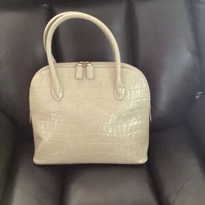 Luxie Collection Embossed Handbag, Color Beige, Cream